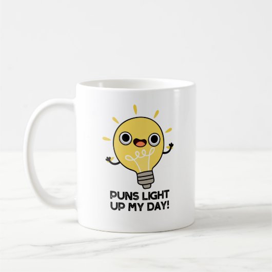 Mug Puns Allumer Ma Journée Amusante Lampe Pun (Gauche)
