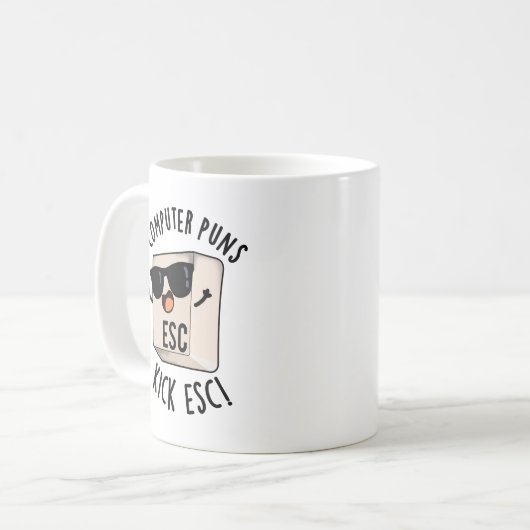 Mug Puns Ordinateur Kick Esc Funny Clavier Pun (Devant gauche)