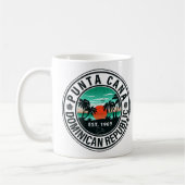 Mug Punta Cana Dominicaine Palm Tree Retro Sunset (Gauche)