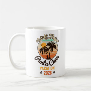 Mug Punta Cana Dominicaine Palm Tree Retro Sunset 60s