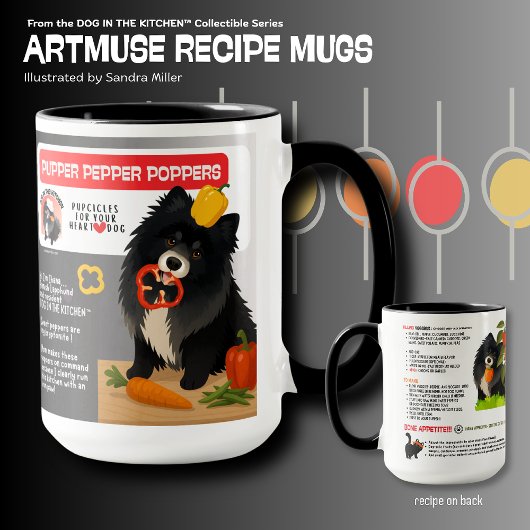Mug PUPPER PEPPER POPPERS Dog treats  Art Muse Recipe 