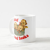 Mug Puppies rétro mignonnes - Lire Livres interdits (Devant gauche)