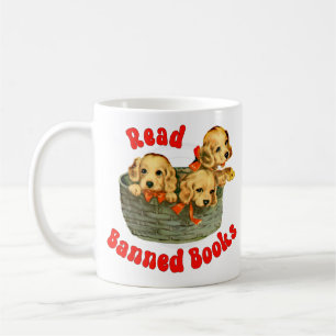Mug Puppies rétro mignonnes - Lire Livres interdits