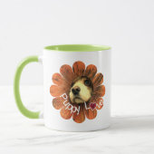 Mug Puppy Love Peeking d'une fleur (Gauche)