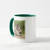 Mug Pups de loup gris luttant (Devant gauche)