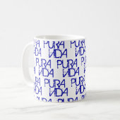 Mug Pura Vida Blue Logo Costa Rica Souvenir (Devant gauche)