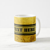 Mug PURE OR motif / feuille d'or + votre texte (Devant droit)