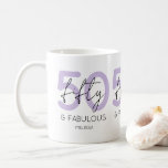 Mug Purple 50 et fabuleux Script 50th Birthday Party<br><div class="desc">Purple 50 et fabuleux Script 50th Birthday Party Coffee Mug</div>