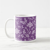 Mug Purple and lavender floral pattern (Gauche)