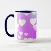 Mug Purple avec coeur blanc deux tones café et thé (Gauche)