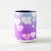 Mug Purple avec coeur blanc deux tones café et thé (Centre)