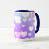 Mug Purple avec coeur blanc deux tones café et thé (Devant droit)
