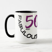 Mug Purple & Black 50 et fabuleuse typographie d'anniv (Gauche)
