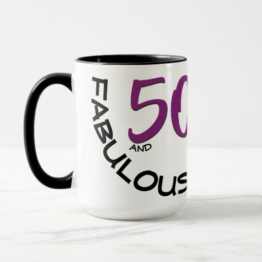Mug Purple & Black 50 et fabuleuse typographie d'anniv (Gauche)