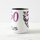 Mug Purple & Black 50 et fabuleuse typographie d'anniv (Centre)