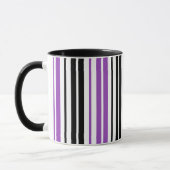 Mug Purple Black White Stripes Pattern Design  (Gauche)