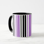 Mug Purple Black White Stripes Pattern Design  (Devant gauche)