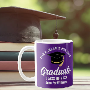 Mug Purple Blanc Diplômé Personnalisé Graduation