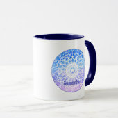 Mug Purple, Blanc Et Bleu Espace Floral Mandala (Devant droit)