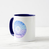 Mug Purple, Blanc Et Bleu Espace Floral Mandala (Devant gauche)