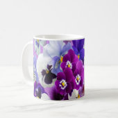 Mug Purple Bleu Blanc Pansy Fleurs Florales (Devant gauche)