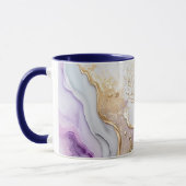 Mug Purple Blue Gold Aquarelle Laver l'encre d'alcool (Gauche)