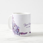 Mug Purple Blue Pink Floral Glitter Wedding Party (Devant gauche)