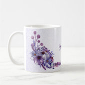 Mug Purple Blue Pink Floral Glitter Wedding Party (Gauche)
