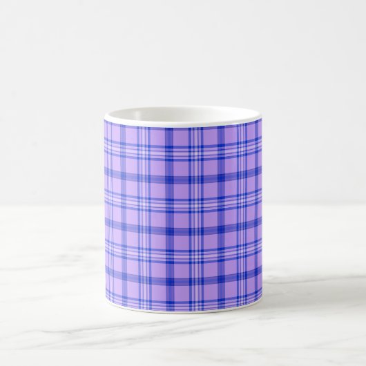 Mug Purple Blue Plaid Classic Pattern Bright (Centre)