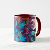 Mug Purple & Blue Watercolor Floral Mandala (Devant droit)
