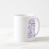 Mug Purple Coquette Bow Cheer Game Day Doodle Touchdow (Devant droit)