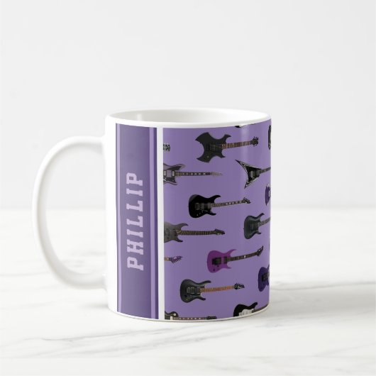 Mug 💜 Purple electric guitars (Gauche)