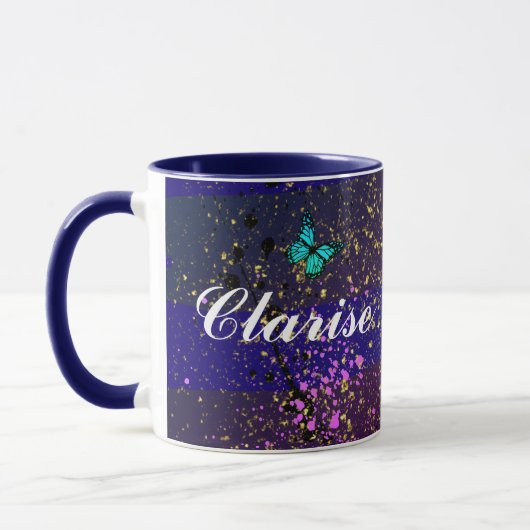 Mug Purple Ephemera vibrant color art (Gauche)