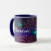 Mug Purple Ephemera vibrant color art (Devant gauche)
