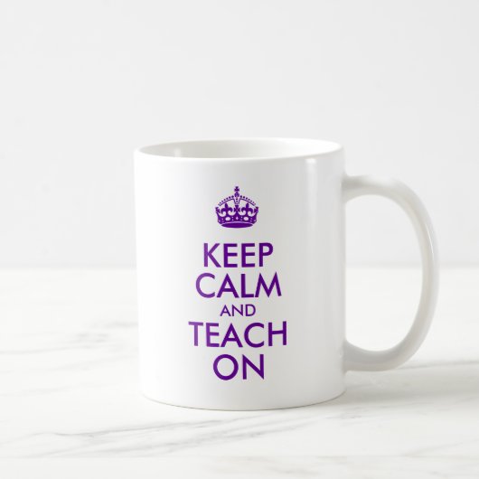 Mug Purple Gardez le calme et Enseigner (Droite)