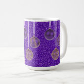 Mug Purple Gold Parties scintillant Joyeux Noël Bauble (Devant droit)
