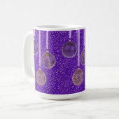 Mug Purple Gold Parties scintillant Joyeux Noël Bauble (Devant gauche)