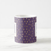 Mug Purple Gold Raindrop Moderne Monogramme tendance (Centre)