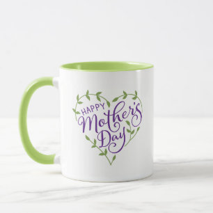 Mug Purple Green Fête des Mères Coeur 2 Photo