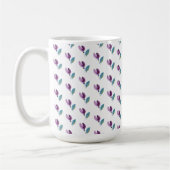 Mug Purple Green Floral Watercolor Hand-painted (Gauche)