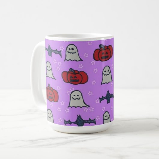 Mug Purple Halloween Fun Print (Devant gauche)