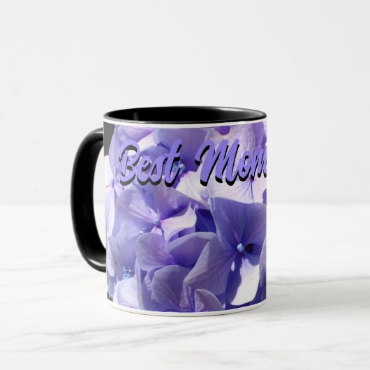 Mug Purple Hydrangea meilleure mère jamais maman (Devant gauche)