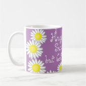 Mug Purple Jaune et Blanc Fun Daisy Dit (Gauche)