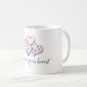 Mug Purple Lavender Pink Floral Heart Balloons (Devant droit)