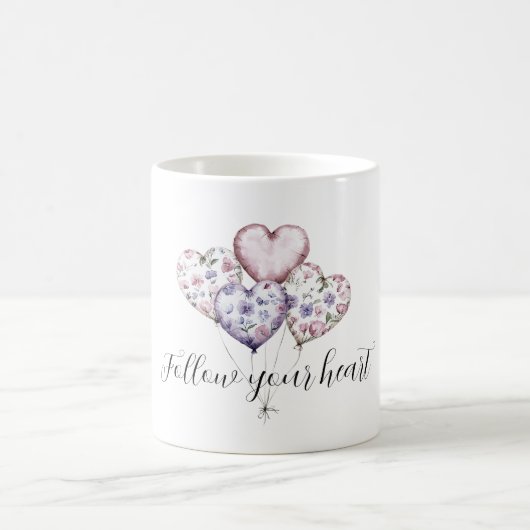 Mug Purple Lavender Pink Floral Heart Balloons (Centre)