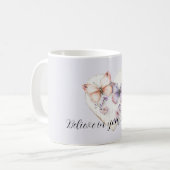 Mug Purple Lavender Pink Floral Heart Butterflies (Devant gauche)