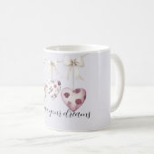 Mug Purple Lavender Pink Floral Hearts Cream Bows (Devant droit)
