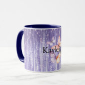 Mug Purple Lavender Tinsel Stripes Peach Butterflies (Devant gauche)
