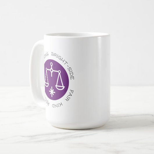 Mug Purple Libra Zodiac Star Signal Personnalité Trait (Devant gauche)