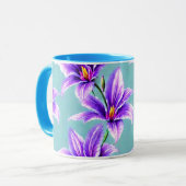 Mug Purple Lilly du Motif de la Vallée (Devant gauche)